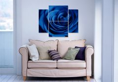 Mavi Gül Forex Tablo 4 Parça 100x80cm