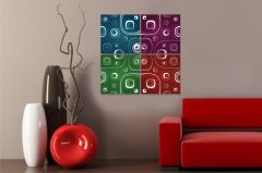 Retro Forex Tablo 4 Parça 100x100 cm