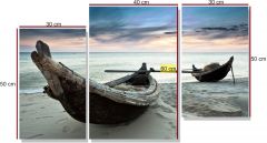 Kayık ve Kum Forex Tablo 3 Parça 100x60cm