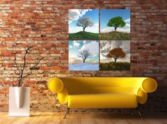 4 Mevsim Forex Tablo 4 Parça 100x100 cm