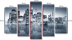 Manhattan Forex Tablo 5 Parça 100x65cm