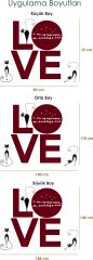 Kediler ve Aşk Konsept Sticker